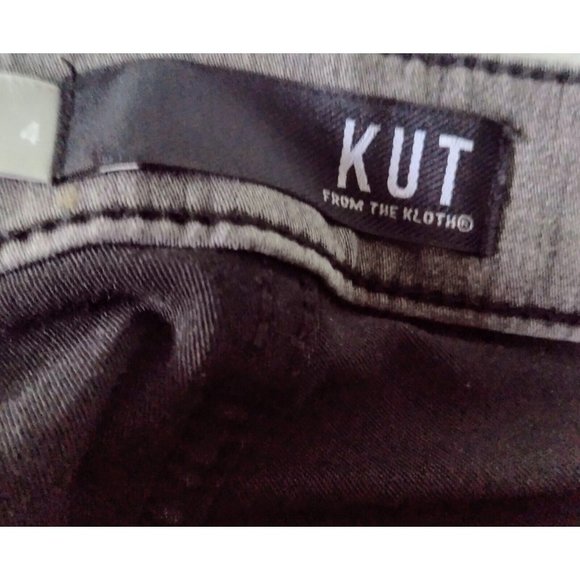 Kut From the Kloth Mid Rise Jeans Sz 4 Zip Ankles Gray Stretch Faded Skinny - Picture 8 of 11